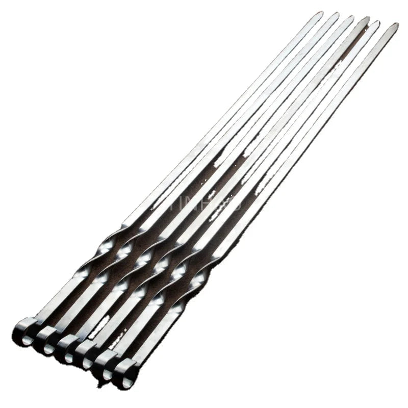 Wholesale Price Barbecue Accessories BBQ Skewers 60cm Stick Stainless Steel Barbecue Skewers