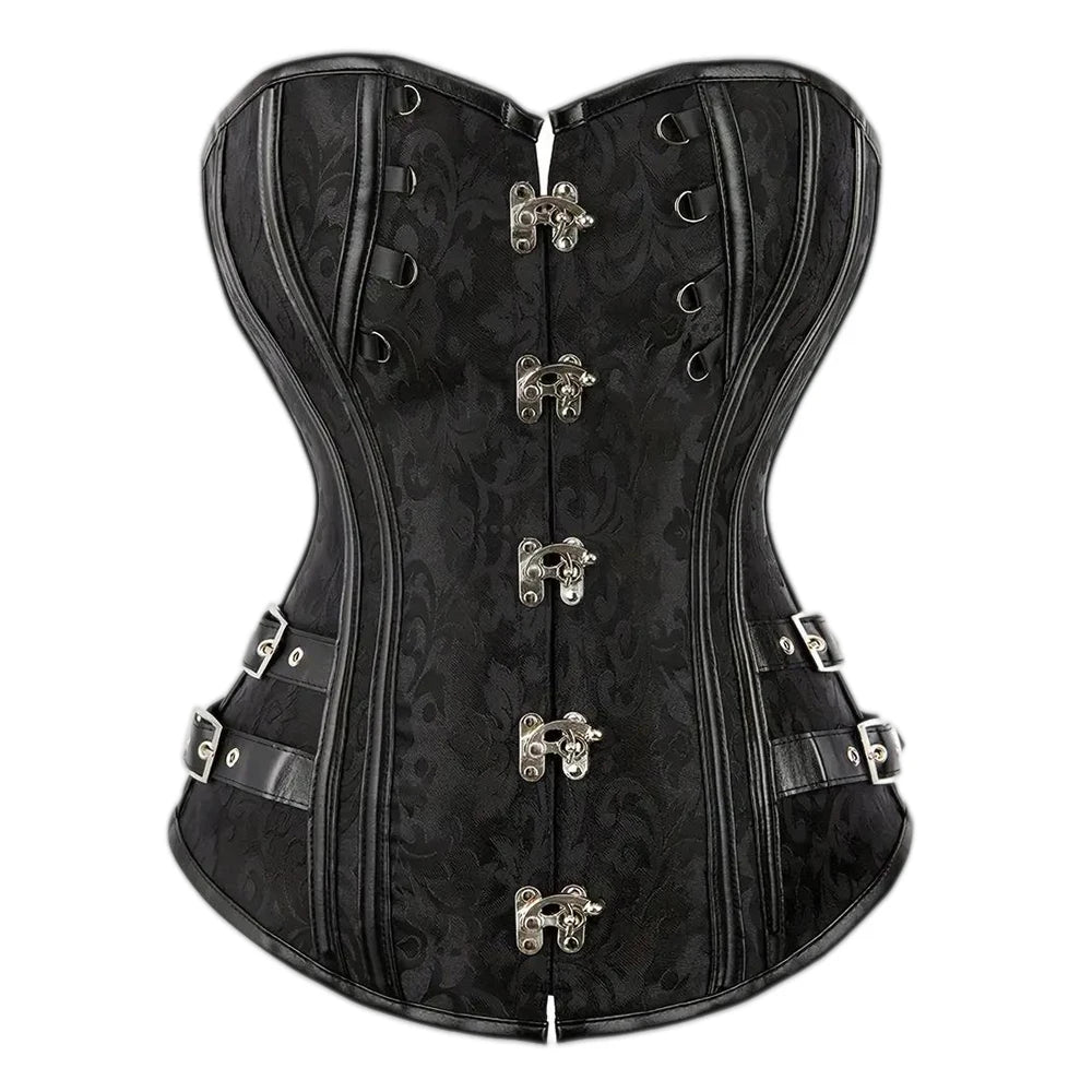 Sexy Corset With Chain Embroidery Floral Steampunk Corset Gothic Women's Lingerie Plus Size Corset
