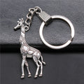 WYSIWYG 53x23mm Antique Silver Plated Antique Bronze Plated Zinc Alloy Giraffe Keychain for Gift P2-ABD-C10397