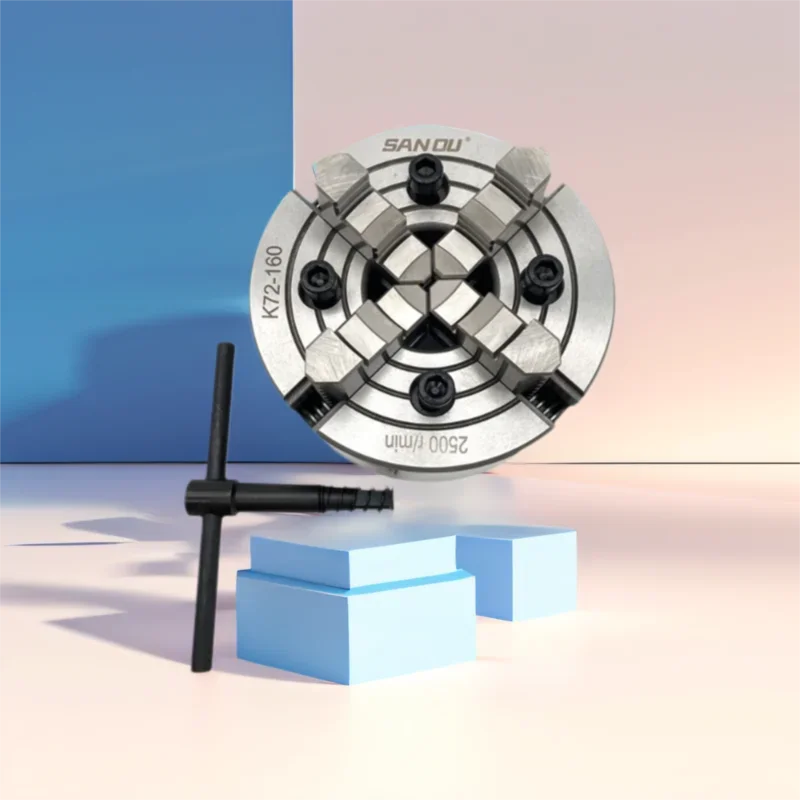 4 Jaws Independent Lathe Chuck 160mm Steel SANOU Brand K72-160 Manual Type for Metal Working Machine