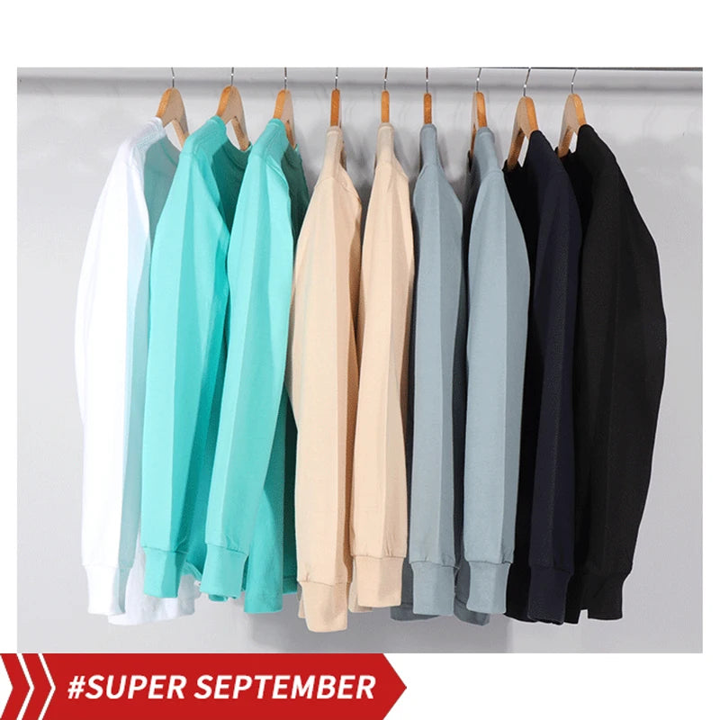 Xinglan 2024 Spring&Summer Hot Sales 250g 100% Cotton Custom Long Sleeve T Shirt Men Clothes Long Sleeve T-Shirts Women