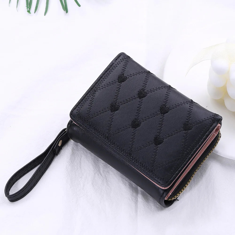 New Minimalist Small Short Cheap Mini Cute Pu Leather Wallet Credit Card Holder Pocket for Women Women Girls Fashion Wallet