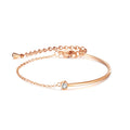 Delicate Cubic Zircon Stainless Steel Bracelet Rose Gold Splicing Chain Temperament Women Bangles Bracelet