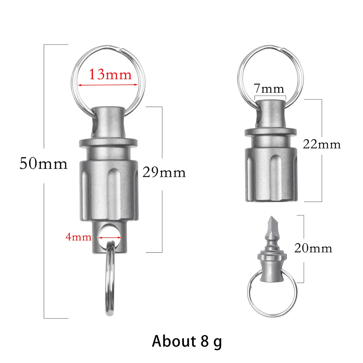 Two-Way Rotation Titanium Keychain Eco-friendly Portable EDC Quick Release Car Key Holder with 3-Year Warranty for Men & Women
