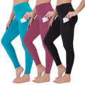 Women's High-Waisted Washed Print Yoga Leggings 4-Way Stretch Tummy Control Plus Size with Pockets