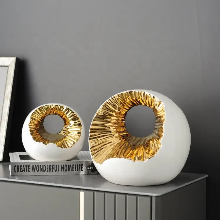Wholesale Price Modern Nordic Decoration Broken Round Ceramic Ornament Home Luxury Decor Accessories