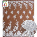 Hot Sale Products White Gorgeous Dignity Luxury Beaded Sequins Flat Embroidery Tulle Bridal Lace Fabric for Dress