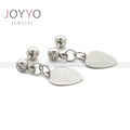 Wholesale Cheap Stainless Steel Earring High Polished Love Heart Silver Women Earring Mother Day Gift