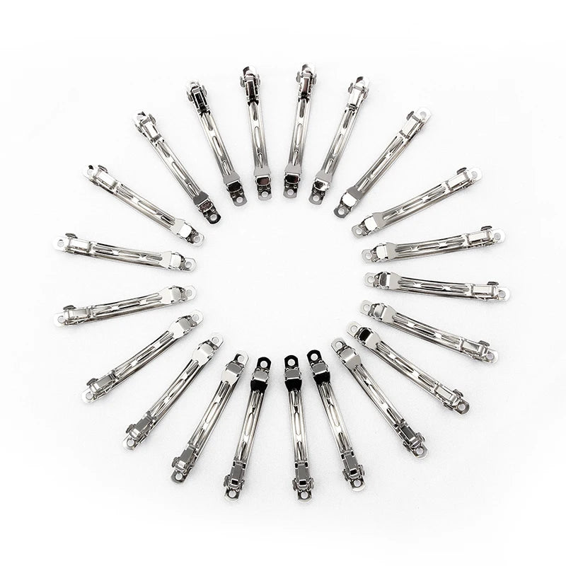 Daili Professional Salon-Quality Vintage Silver Metal Slim Hair Clips French Barrettes DIY Anti-Slip Hair Grip 6 CM FG-0006