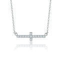 Trendy 925 Silver Cubic Zirconia Necklace for Women Fashion CZ Pendant Party Jewelry