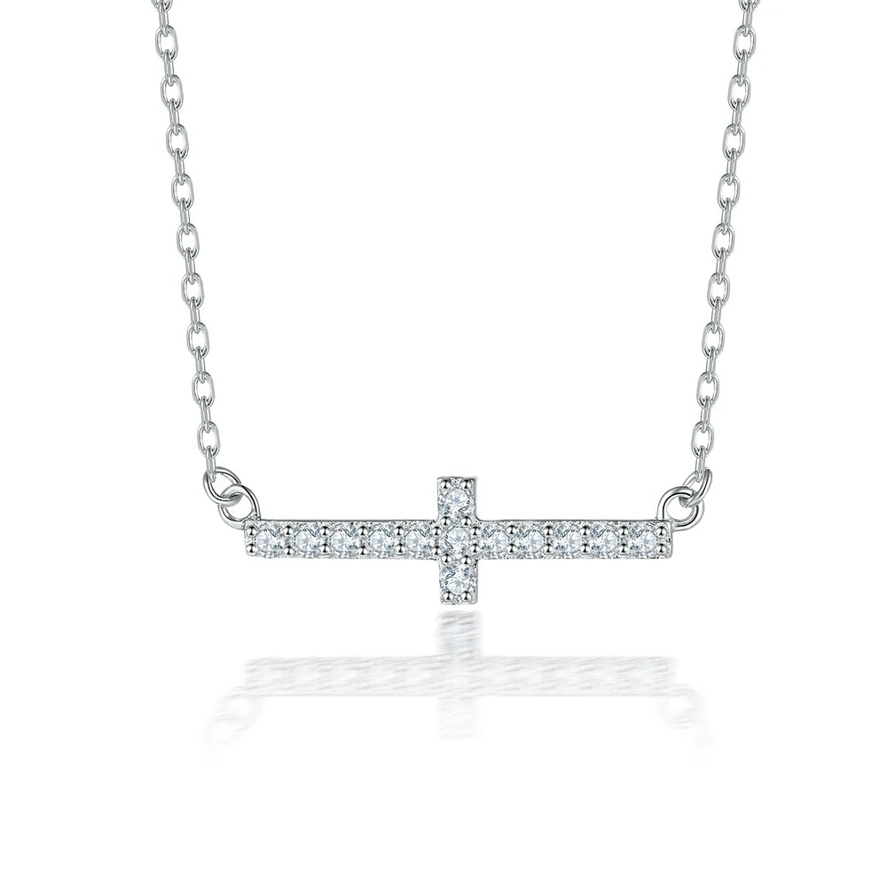 Trendy 925 Silver Cubic Zirconia Necklace for Women Fashion CZ Pendant Party Jewelry