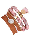4pcs Boho Beaded Tassel Bracelets Adjustable Turquoise Stretch Stack Strand Bangle Set for Women Girls Tassel Bracelet