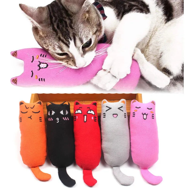 Hot Selling Cute Interactive Cat Toy Catnip Stuffed Teaser Soft Plush Bite Resistant Chew Toys
