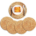 Luxury 30cm 15inch Large Home Desktop Heat Scratch Non-Slip Resistant Table Woven Straw Place Mat