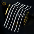 Hiphop Jewelry 2mm-6.5mm 18k Gold Plated Tennis Chain Bracelet 925 Silver Charm Bracelet Gra Moissanite Tennis Link Chain