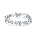 Fashion 925 Sterling Silver Zircon Diamond Flower Shape Women Simple Finger Stackable Ring