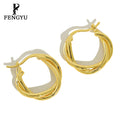Luxury 18K Gold Twisted Hoop Earrings Women 925 Sterling Silver Simple Vintage Earring Designer Custom Fine Jewelry Wholesale