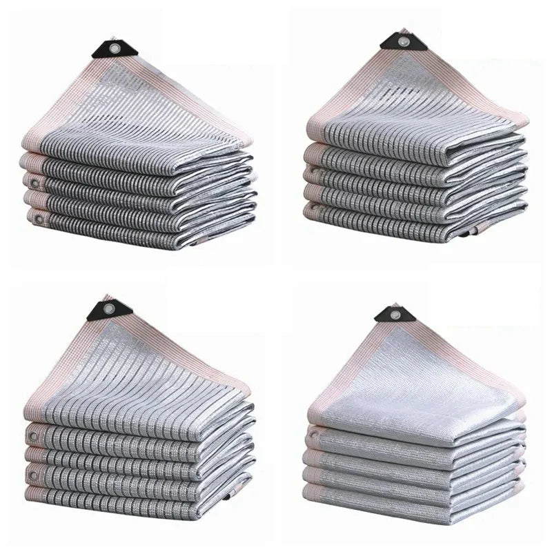 Shading 55~99% Aluminum Foil Sunshade Net Silvery Anti-UV Awning Fence Privacy Screen Garden Sun Shade Mesh Car Sun Shed Canopy
