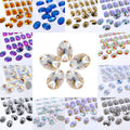 Factory Direct Wholesale Top Quality Flat Back Clear Glass Oval Shape Sew on Rhinestones With Two Holes for DIY 3210