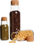 Airtight Borosilicate Glass Jar Set with Wood Cover for Eco-Friendly Condiment Storage Canister