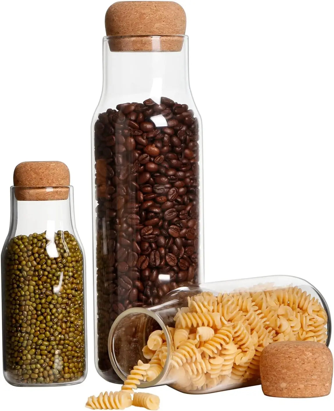 Airtight Borosilicate Glass Jar Set with Wood Cover for Eco-Friendly Condiment Storage Canister