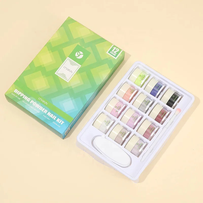New Magic Chrome Mirror Powder Set Effect Coating Dipping Powder Nail Set Nail Powder Brush Nail Art Set With Gel