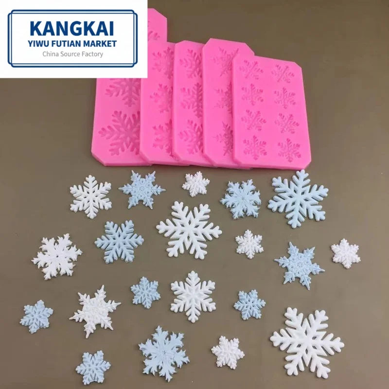 Wholesale Christmas Snowflake Shape Mould Fondant Food Grade Silicone Mold Chocolate Cake Decoration Baking Tool