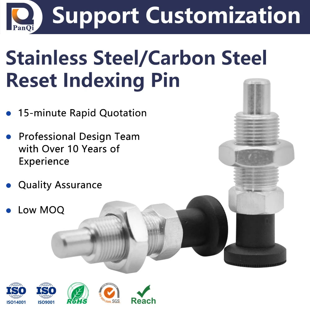 Factory Supply Carbon Steel Stainless Steel Flat Bottomed Flat Pin Knob Plunger Indexing Pin