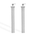 Ball Chains Tassel Stud Earrings Multi Chain Drop Earrings in S925 Sterling Silver Strass Chains Jewelry for Women