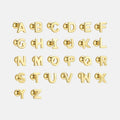 Simple 925 Sterling Silver Tiny Twenty-Six Letters Minimalist Vintage Fashion Fine Jewelry Gold Plated Screw Back Earrings Women