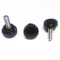 M3 M4 Plastic Round Head Adjustable Knob Thumb Screw Black Oxide Finish for Metric Measurement System for Leg Table