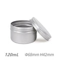 In Stock 68*42mm 120ml 120g 4oz Silver Round Aluminum Jar with Screw Cap for Candle Candies Teas Leaves Spices Storage