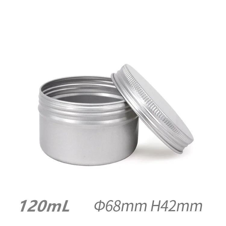 In Stock 68*42mm 120ml 120g 4oz Silver Round Aluminum Jar with Screw Cap for Candle Candies Teas Leaves Spices Storage