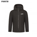 PASUXI 2025 Men's Waterproof Winter Jacket Custom Windproof Outdoor Coat Zipper Closure New Arrival Plus Size Knitted Design