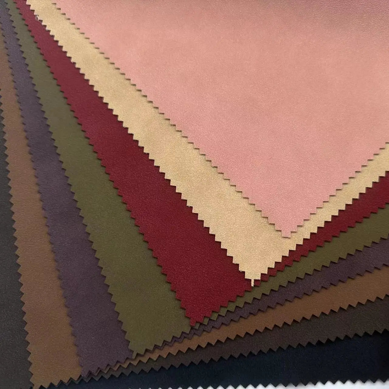 PFAS FREE Brushed 0.7MM Two-color Effect Cowhide Fluff 285GSM Waterproof Synthetic Leather PU Fabric for Garment & Dress