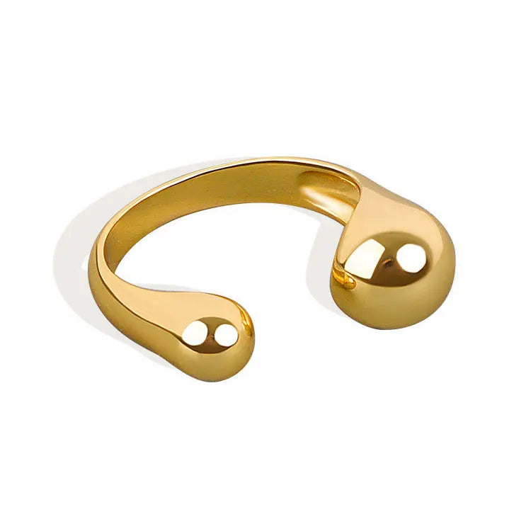 SC Europe New Fashion Street Snap Punk Rings Jewelry Women Creative 18K Gold Plated Waterdrop Opening Finger Rings for Women