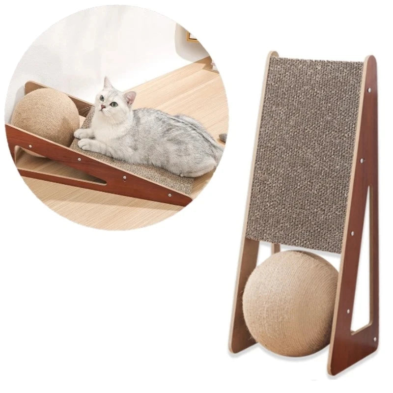 2 in 1 Cat Scratcher Board With Ball Corrugated Paper Pet Scratching Toys Interactive Cat Toys