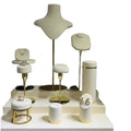 Custom showcase Exhibitor Metal Jewelry Display Stand Set Luxury Metal Earrings Rings Necklace Jewellery Display Stand