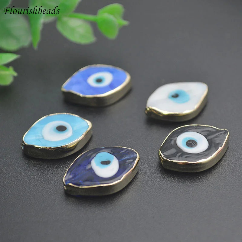 Fashion Jewelry Making Suppliers Copper Multi Color Enamel Devil Eye Spacer  Loose Beads for Bracelet Necklace