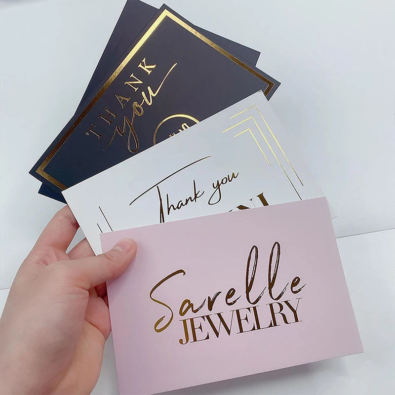 Custom Printing Silver Foil Christmas Blessing Card Greeting Thank You Card