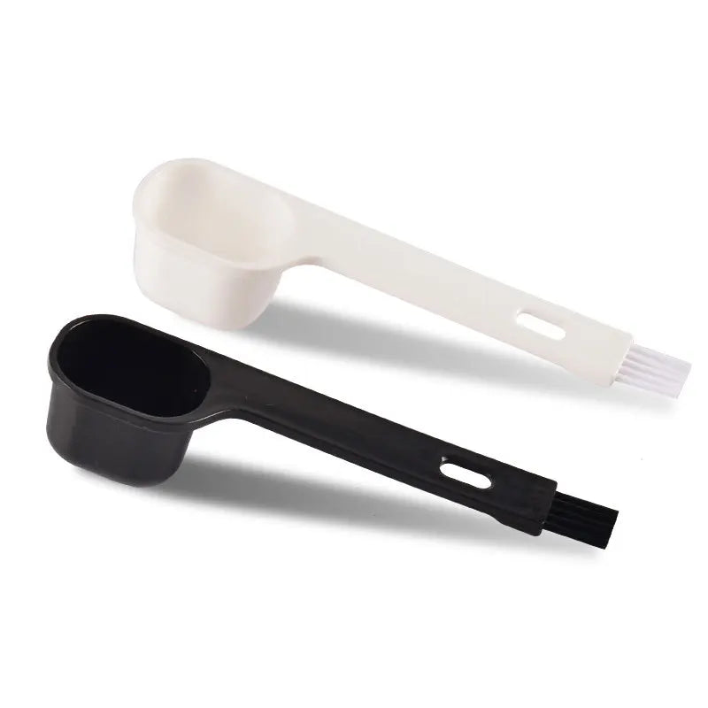 Eco-Friendly Double Head PP Measuring Tea Coffee Spoon With Brush
