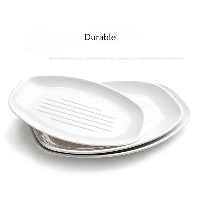 Wholesale Restaurant Dinnerware White Plastic 8 Inch Cheap Oval Melamine Serving Dish