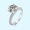 Wholesale Jewelry 3.0 Ct Moissanite Woman Quality Wedding Gift Engagement Ring Sterling Silver