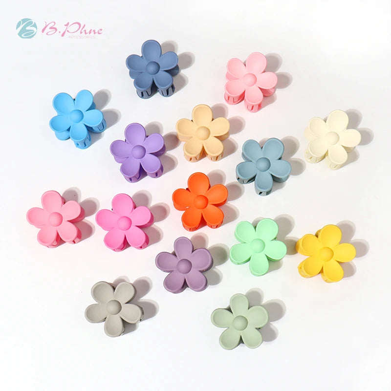 BPHNE Fashion Accessories Hair Claw Mini Plastic Colorful Flower Women Hair Accessories Claw Clip