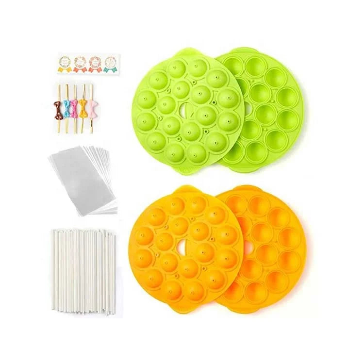 360pcs Cake Pop Maker Set Paper Lollipop Sticks Chocolate Mold Cake Pop Bags Silicone Molds with Lollipop Molds