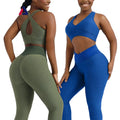 Hot Sale Lady European and American Jacquard Yoga Fitness Pants Suit Sports Running Women Yoga Set