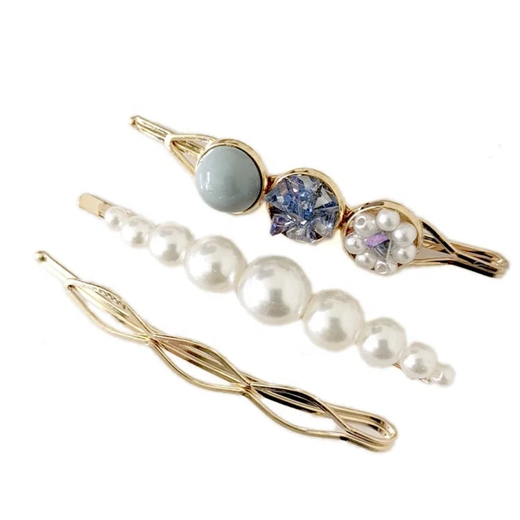 MIO Newest Bridal Fashion Style Pearl Hair Pin Hair Accessories for Wedding Pearl Hair Clip Hairgrips Metal Pin Set