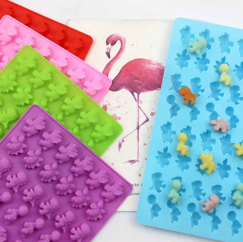 48 Cavity Cute Little Dinosaur Shape Chocolate Silicone Molds Silicone Tray Silicone Gummy Candy Resin Mold Baking Tools