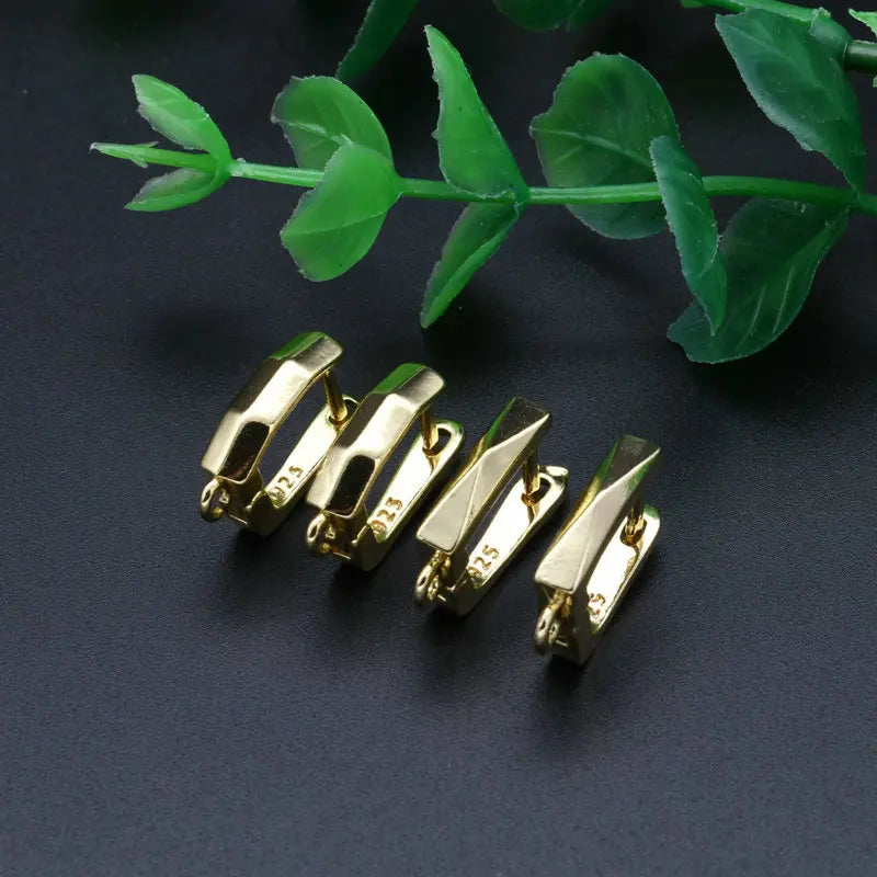 Earring Making Suppliers Nickle Free Gold Plated Corner Hook Ear Accessories for DIY Women Hoop Earrings