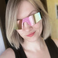 GD20902 New Arrival UV400 Goggle Sun Glasses Futuristic Small Punk Mirror Shades Eyewear One-pieces Y2k Rimless Sunglasses